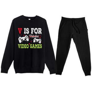 Funny Video Games Lover Valentine Day Fors Gamer Premium Crewneck Sweatsuit Set