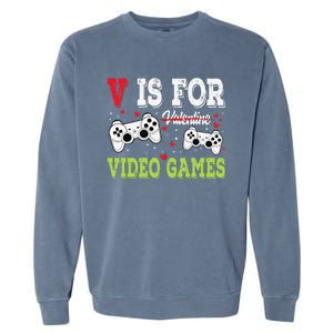 Funny Video Games Lover Valentine Day Fors Gamer Garment-Dyed Sweatshirt