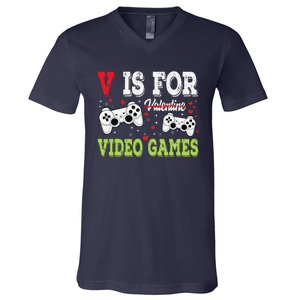 Funny Video Games Lover Valentine Day Fors Gamer V-Neck T-Shirt