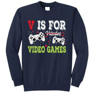 Funny Video Games Lover Valentine Day Fors Gamer Tall Sweatshirt