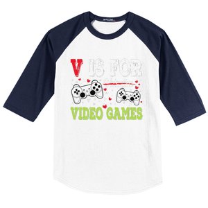 Funny Video Games Lover Valentine Day Fors Gamer Baseball Sleeve Shirt