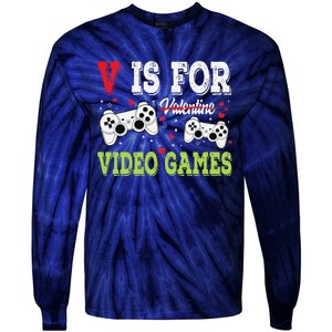 Funny Video Games Lover Valentine Day Fors Gamer Tie-Dye Long Sleeve Shirt