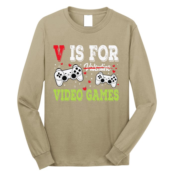 Funny Video Games Lover Valentine Day Fors Gamer Long Sleeve Shirt