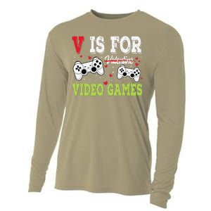 Funny Video Games Lover Valentine Day Fors Gamer Cooling Performance Long Sleeve Crew