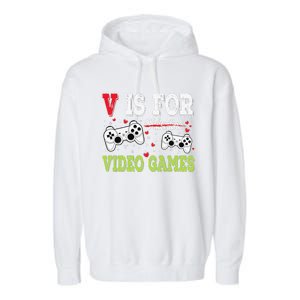 Funny Video Games Lover Valentine Day Fors Gamer Garment-Dyed Fleece Hoodie