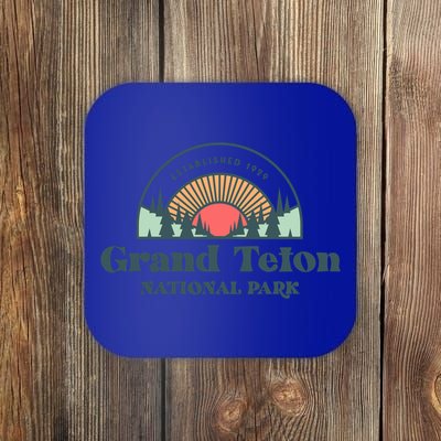 Family Vacation Gift Meaningful Gift Retro Grand Teton National Park Gift Coaster