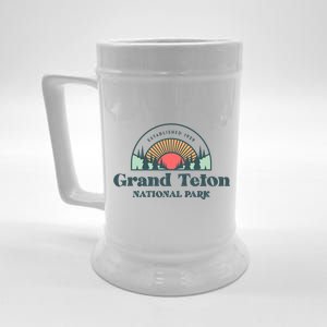 Family Vacation Gift Meaningful Gift Retro Grand Teton National Park Gift Beer Stein