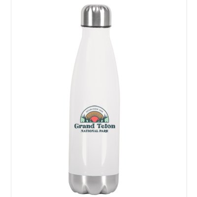 Family Vacation Gift Meaningful Gift Retro Grand Teton National Park Gift Stainless Steel Insulated Water Bottle