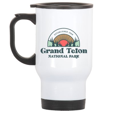 Family Vacation Gift Meaningful Gift Retro Grand Teton National Park Gift Stainless Steel Travel Mug