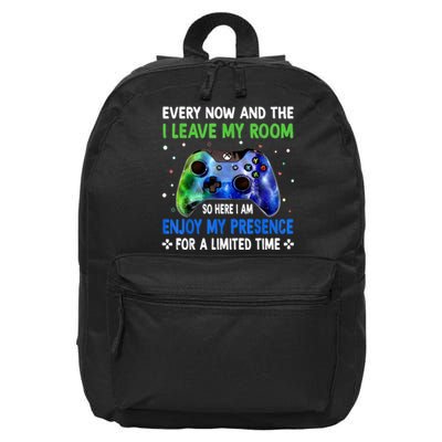 Funny Video Games Every Now And Then I Leave My Room Gaming 16 in Basic Backpack