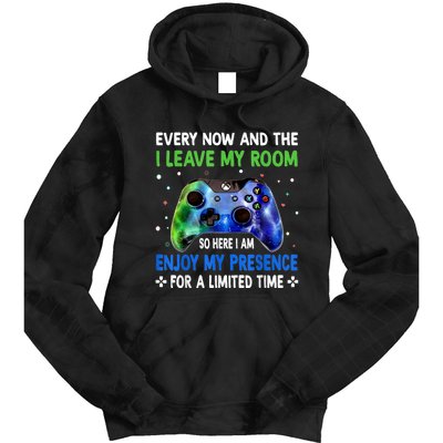 Funny Video Games Every Now And Then I Leave My Room Gaming Tie Dye Hoodie