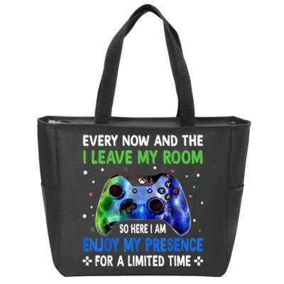 Funny Video Games Every Now And Then I Leave My Room Gaming Zip Tote Bag