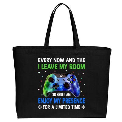 Funny Video Games Every Now And Then I Leave My Room Gaming Cotton Canvas Jumbo Tote