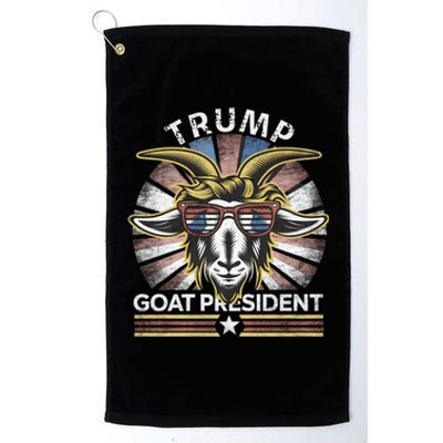 Funny Vintage Goat Trump 45th President Election 2024 Cool Gift Platinum Collection Golf Towel