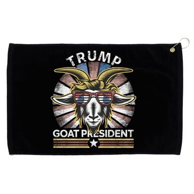 Funny Vintage Goat Trump 45th President Election 2024 Cool Gift Grommeted Golf Towel