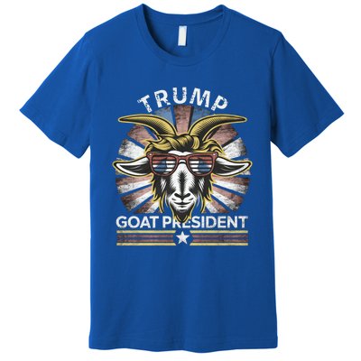 Funny Vintage Goat Trump 45th President Election 2024 Cool Gift Premium T-Shirt