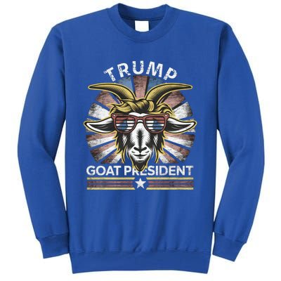 Funny Vintage Goat Trump 45th President Election 2024 Cool Gift Tall Sweatshirt