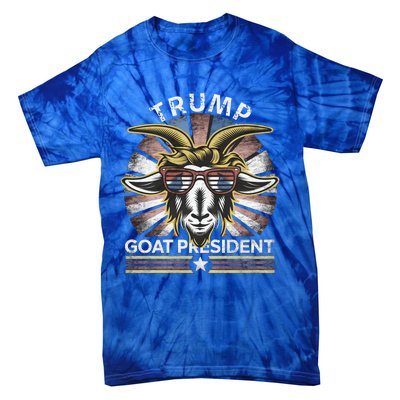 Funny Vintage Goat Trump 45th President Election 2024 Cool Gift Tie-Dye T-Shirt