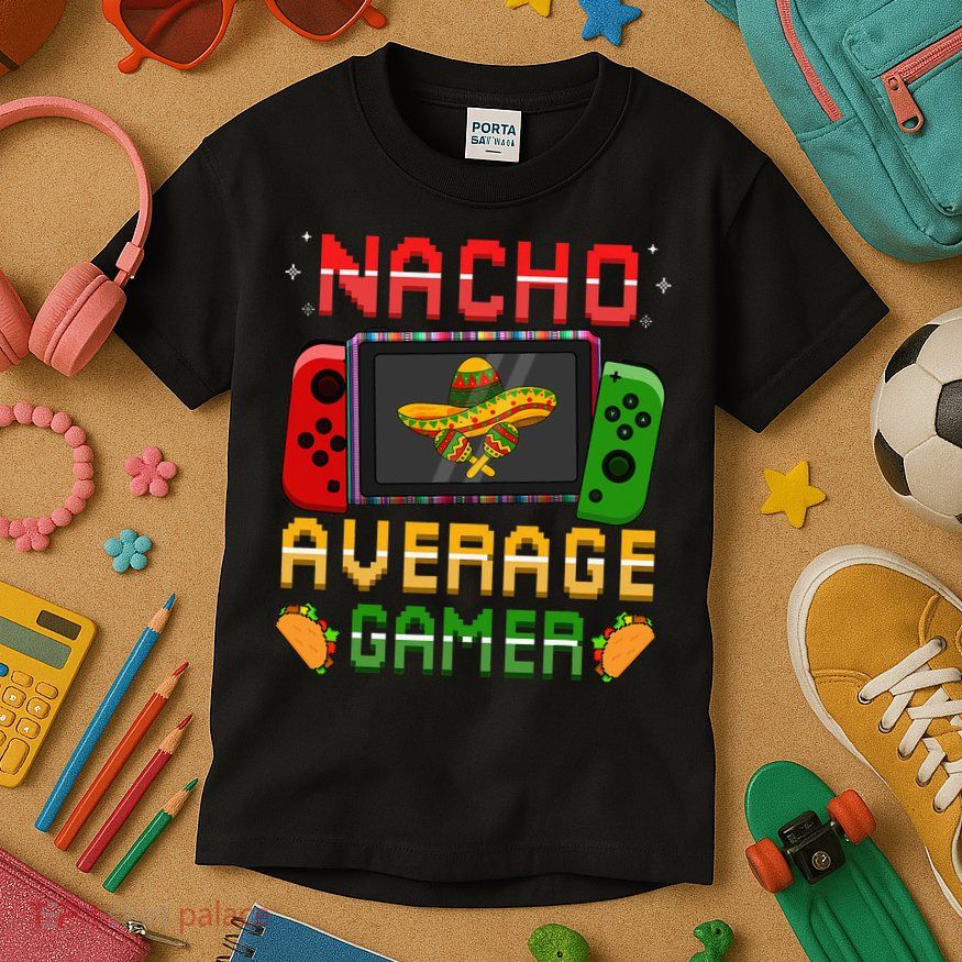 Funny Video Gamer Cinco De Mayo Let's Fiesta Party Kids T-Shirt