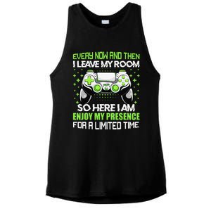 Funny Video Games Every Now And Then I Leave My Room Ladies PosiCharge Tri-Blend Wicking Tank