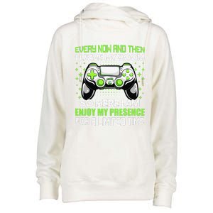 Funny Video Games Every Now And Then I Leave My Room Womens Funnel Neck Pullover Hood