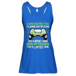 Funny Video Games Every Now And Then I Leave My Room Ladies Essential Flowy Tank