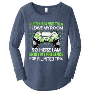 Funny Video Games Every Now And Then I Leave My Room Women's Perfect Tri Tunic Long Sleeve Shirt