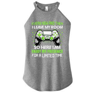 Funny Video Games Every Now And Then I Leave My Room Women's Perfect Tri Rocker Tank