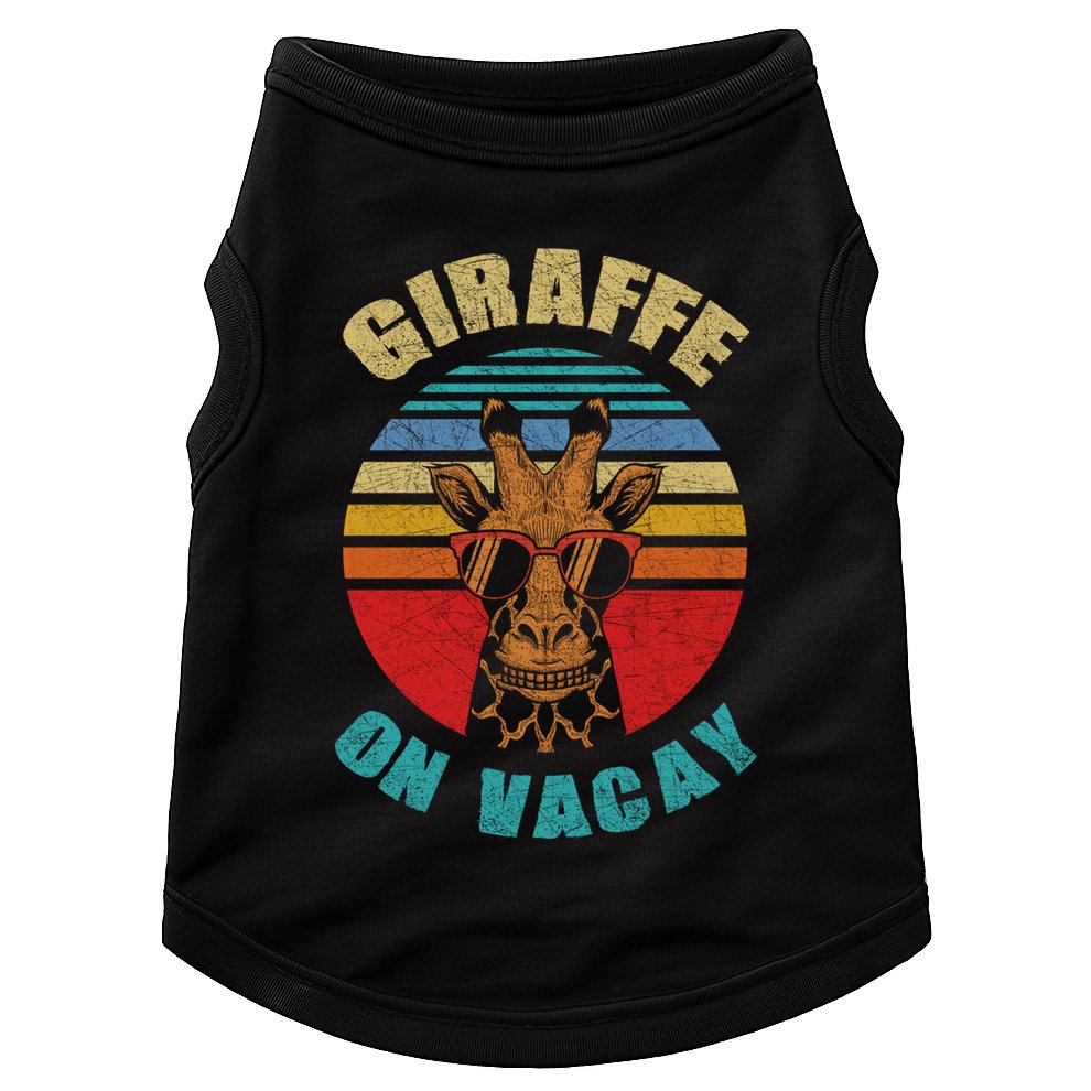 Funny Vintage Giraffe On Vacay Mode Summer Vacation Vibes Gift Doggie Tank