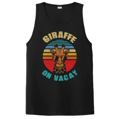 Funny Vintage Giraffe On Vacay Mode Summer Vacation Vibes Gift PosiCharge Competitor Tank