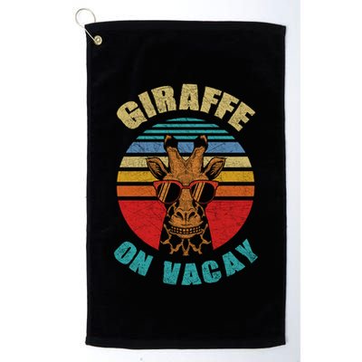 Funny Vintage Giraffe On Vacay Mode Summer Vacation Vibes Gift Golf Towel