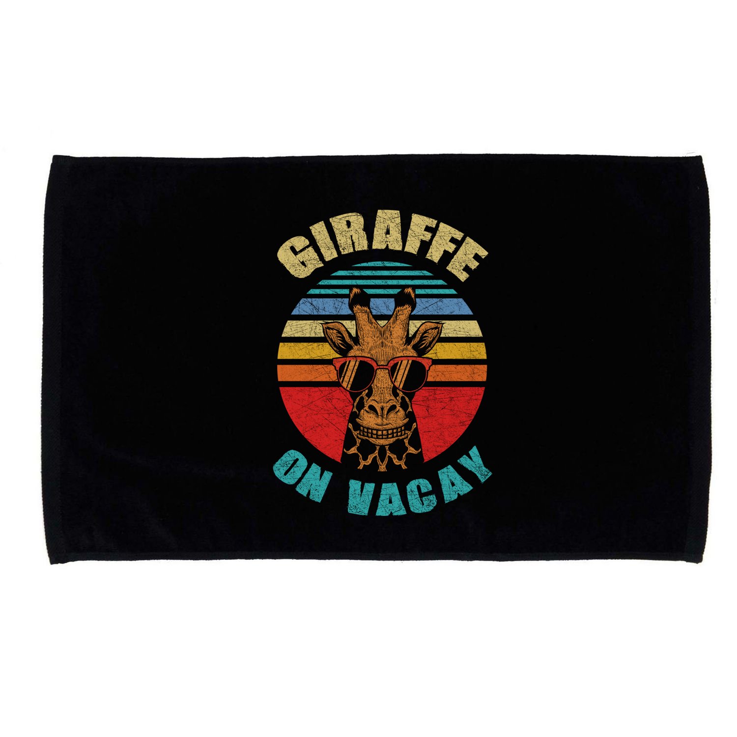 Funny Vintage Giraffe On Vacay Mode Summer Vacation Vibes Gift Microfiber Hand Towel