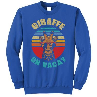 Funny Vintage Giraffe On Vacay Mode Summer Vacation Vibes Gift Sweatshirt