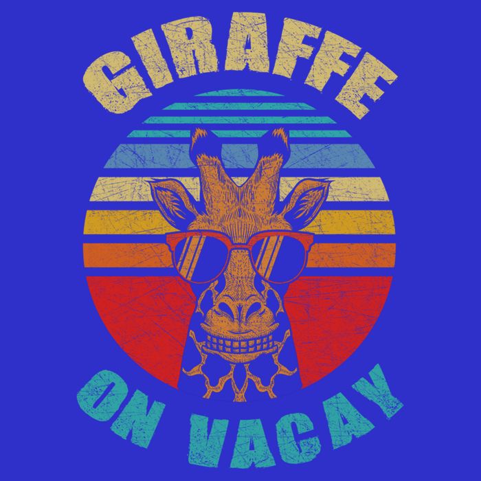 Funny Vintage Giraffe On Vacay Mode Summer Vacation Vibes Gift Toddler T-Shirt