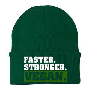 Funny Vegetarian Gift Faster Stronger Vegan Avocado Lover Cool Gift Knit Cap Winter Beanie