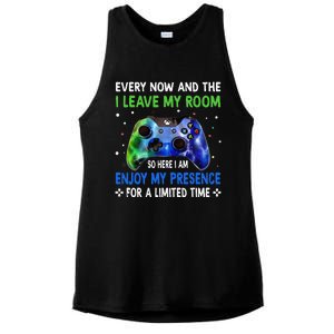 Funny Video Games Every Now And Then I Leave My Room Ladies PosiCharge Tri-Blend Wicking Tank