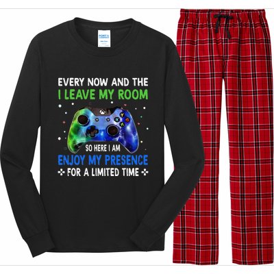 Funny Video Games Every Now And Then I Leave My Room Long Sleeve Pajama Set