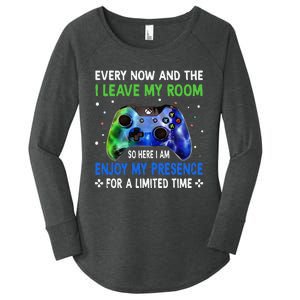 Funny Video Games Every Now And Then I Leave My Room Women's Perfect Tri Tunic Long Sleeve Shirt