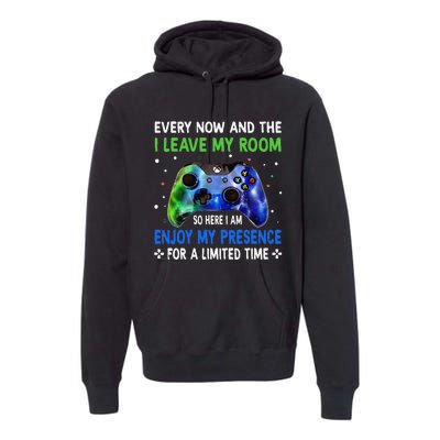 Funny Video Games Every Now And Then I Leave My Room Premium Hoodie