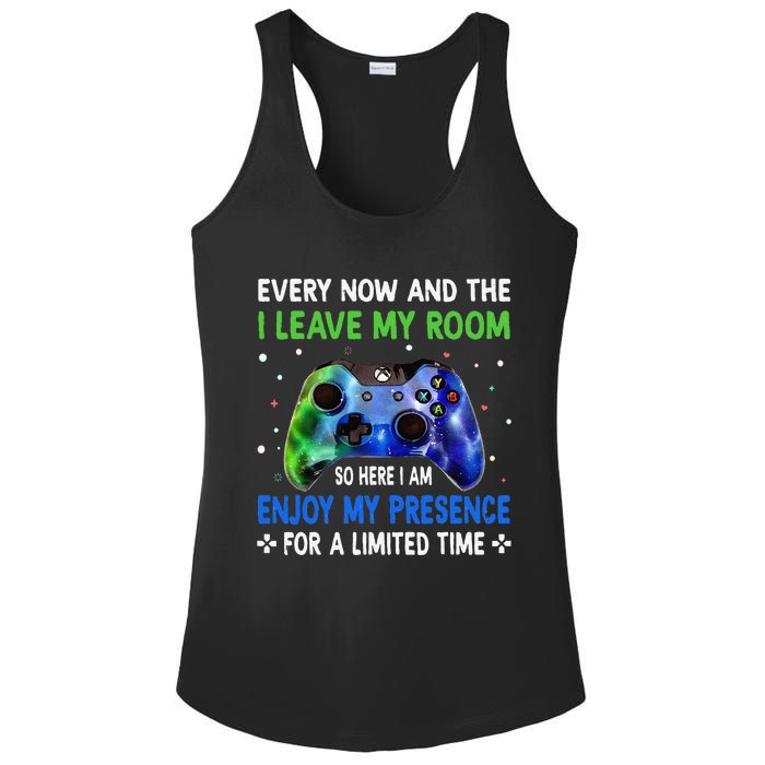 Funny Video Games Every Now And Then I Leave My Room Ladies PosiCharge Competitor Racerback Tank