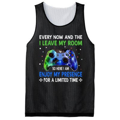 Funny Video Games Every Now And Then I Leave My Room Mesh Reversible Basketball Jersey Tank