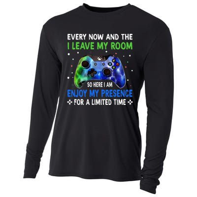 Funny Video Games Every Now And Then I Leave My Room Cooling Performance Long Sleeve Crew