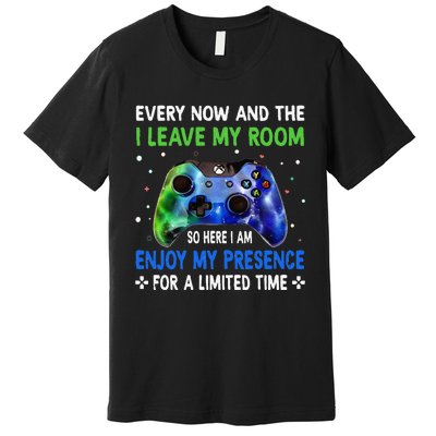 Funny Video Games Every Now And Then I Leave My Room Premium T-Shirt