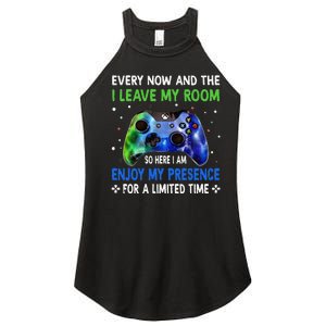 Funny Video Games Every Now And Then I Leave My Room Women's Perfect Tri Rocker Tank