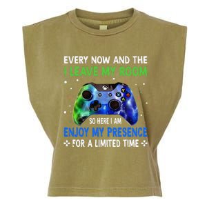 Funny Video Games Every Now And Then I Leave My Room Garment-Dyed Women's Muscle Tee