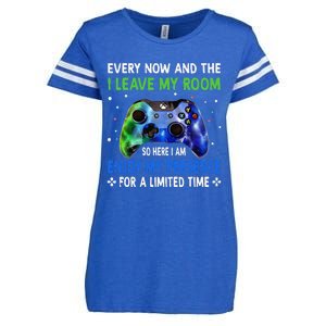 Funny Video Games Every Now And Then I Leave My Room Enza Ladies Jersey Football T-Shirt