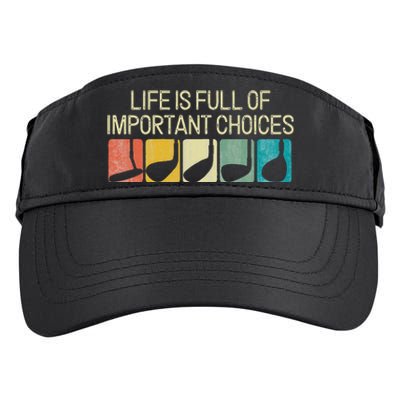 Funny Vintage Golf Important Choices Adult Drive Performance Visor