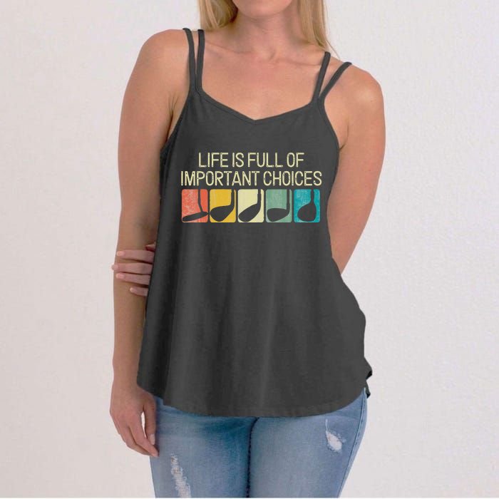 Funny Vintage Golf Important Choices Women's Strappy Tank