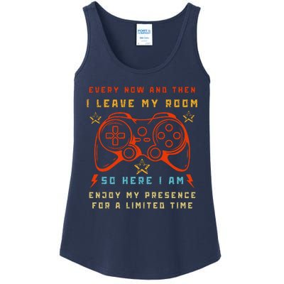 Funny Video Game Every Now And Then I Leave My Room Gamer Ladies Essential Tank