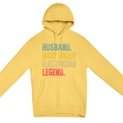 Funny Vintage Great Gift Husband Daddy Electrician Legend Cute Gift Premium Pullover Hoodie